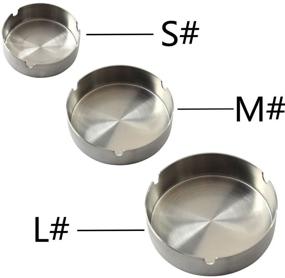 img 1 attached to 🚬 Patty Both Stainless Steel Ashtray Set - Small, Medium, and Large Sizes