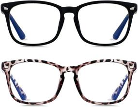 img 4 attached to Blue Light Blocking Glasses for Women Men - 2 Pack Computer Eyewear Anti Eye Strain, Black Leopard Design