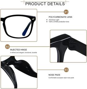 img 3 attached to Blue Light Blocking Glasses for Women Men - 2 Pack Computer Eyewear Anti Eye Strain, Black Leopard Design