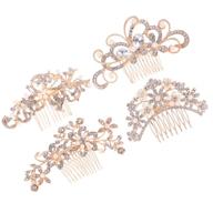 💎 frcolor crystal rhinestone comb and bridal pearl flower hair pins - perfect hair accessories for wedding party logo