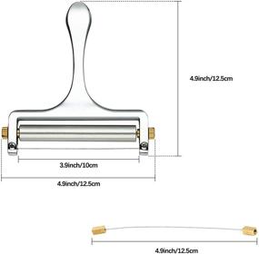 img 3 attached to 🧀 Adjustable Thickness Cheese Slicer with Wired Cheese Cutter - Kitchen Cooking Tool for Soft Cheese | Includes 4 Replacement Stainless Steel Cutting Wires