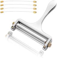 🧀 adjustable thickness cheese slicer with wired cheese cutter - kitchen cooking tool for soft cheese | includes 4 replacement stainless steel cutting wires logo