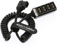 🔌 d-tap male to 4 port d-tap female coiled splitter cable for anton bauer v-mount battery by alvin's cables logo
