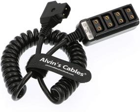 img 4 attached to 🔌 D-Tap Male to 4 Port D-Tap Female Coiled Splitter Cable for Anton Bauer V-Mount Battery by Alvin's Cables