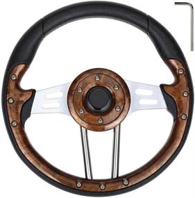 img 3 attached to 🏌️ Premium Brown Golf Cart Steering Wheel: Compatible with EZGO, Club Car and Yamaha at World 9.99 Mall