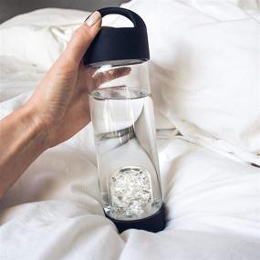 img 2 attached to 🔥 Enhance Your Crystal Water Bottle: VitaJuwel LOOP Lava Black Silicone Caps for ViA and Inu!