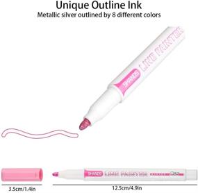 img 2 attached to 🖌️ Self-Outline Metallic Marker Set: Ultimate Bullet Journal Pens with Double Line Outline for Illustration, Coloring, Sketching, and Thank You Cards - Perfect for Kids, Amateurs, and Professionals