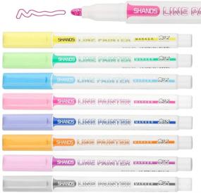 img 4 attached to 🖌️ Self-Outline Metallic Marker Set: Ultimate Bullet Journal Pens with Double Line Outline for Illustration, Coloring, Sketching, and Thank You Cards - Perfect for Kids, Amateurs, and Professionals