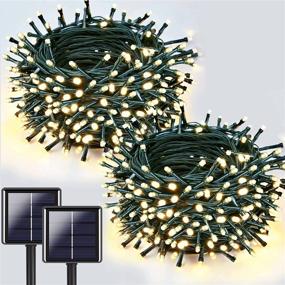 img 4 attached to 🌞 Super-Long Solar Christmas Lights 144FT 2-Pack - 72FT 200 LED String Lights (Green Wire), Waterproof Outdoor Decorations with 8 Modes - Warm White