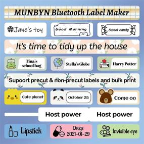 img 1 attached to MUNBYN Portable Labeler Bluetooth Bear Label Maker: Wireless Mini Thermal Label Printer with 3 Rolls Label Tape for Efficient Home, Office, and Store Organization - Name, Price, Expiration Date Sticker Tags Printer