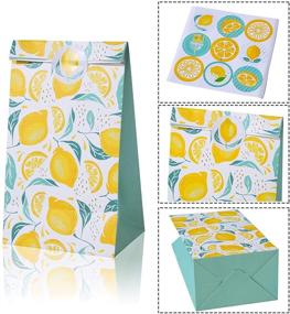 img 2 attached to Citrus Lemonade Party Goodie Bags - Fresh Lemon Pattern Treat Bags for Citrus Fruit Floral Party, Birthday Party, Baby Shower (12 Pack)