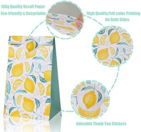 img 3 attached to Citrus Lemonade Party Goodie Bags - Fresh Lemon Pattern Treat Bags for Citrus Fruit Floral Party, Birthday Party, Baby Shower (12 Pack)