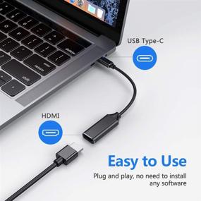 img 3 attached to 💻 Адаптер USB C к HDMI 4K для MacBook Air и Pro 2018/2017/2016, Samsung Note 9/S9/Note 8/S8, Huawei Mate 20 и др. (Черный) - Thunderbolt 3 совместим с выводом видео + звука