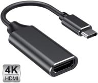 💻 адаптер usb c к hdmi 4k для macbook air и pro 2018/2017/2016, samsung note 9/s9/note 8/s8, huawei mate 20 и др. (черный) - thunderbolt 3 совместим с выводом видео + звука логотип