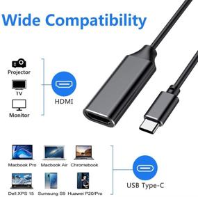 img 1 attached to 💻 Адаптер USB C к HDMI 4K для MacBook Air и Pro 2018/2017/2016, Samsung Note 9/S9/Note 8/S8, Huawei Mate 20 и др. (Черный) - Thunderbolt 3 совместим с выводом видео + звука