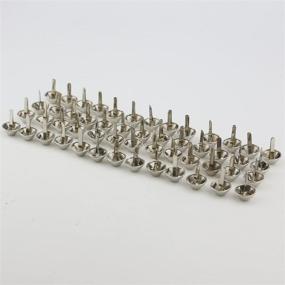 img 3 attached to 🔩 TinaWood 100PCS 15mm Plate Bottom Stud Bag Feet/Silver Cone Studs Purse Feet Spike Nailheads Brad leathercraft Findings (Pack of 100, 15mm Size)