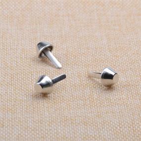 img 1 attached to 🔩 TinaWood 100PCS 15mm Plate Bottom Stud Bag Feet/Silver Cone Studs Purse Feet Spike Nailheads Brad leathercraft Findings (Pack of 100, 15mm Size)