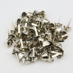 img 2 attached to 🔩 TinaWood 100PCS 15mm Plate Bottom Stud Bag Feet/Silver Cone Studs Purse Feet Spike Nailheads Brad leathercraft Findings (Pack of 100, 15mm Size)