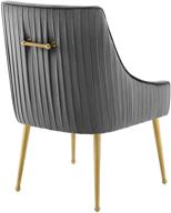 modway discern pleated back upholstered performance velvet dining chair in gray: unparalleled comfort and style logo