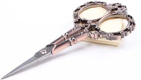 img 3 attached to 🌸 BIHRTC Vintage Plum Blossom and Classic Crane Design Sewing Scissors Set for Embroidery, Sewing, Craft, Art Work & Everyday Use - Pack of 2, 1 Design per Scissor