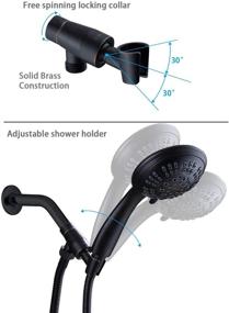 img 1 attached to 🚿 Premium High Pressure Hand Held Shower Head with 6 Spray Settings and Adjustable Solid Brass Arm Mount - Oil-Rubbed Bronze Finish