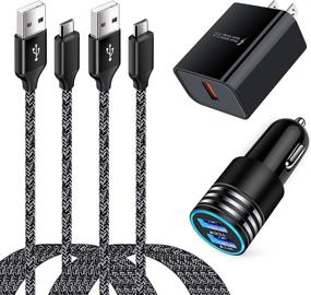 img 4 attached to High-Speed Android Phone Charger: Rapid Moto Car Charger with Fast Wall Plug, Micro USB Cable for Motorola E(2020), E6 Plus, E6s, E5 Play, E4 Plus, G5 Plus, Samsung Galaxy J8 J7 J3 S7 S6 Note 5 4