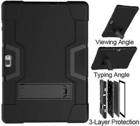 img 1 attached to 📱 Rugged Protective Case for Vankyo MatrixPad S30 10 Inch Tablet - Shockproof Armor Defender Cover (Black/Black)