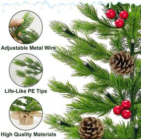 img 2 attached to 🎄 TURNMEON 24" Tabletop Prelit Christmas Tree: Realistic with 50 Lights, Timer, & 8 Modes - Mini Artificial Xmas Tree for Indoor & Outdoor Holiday Decorations