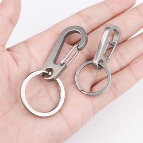 img 1 attached to 🔒 Ultimate Titanium Heavy Carabiners Keychain: Super Quickdraw for Efficiency and Durability