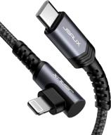 🔌 jsaux 6ft кабель usb c в lightning с угловым разъемом, сертифицированный apple mfi для iphone 13/13 pro/13 pro max/12 pro/11 pro max/x/xs/xr/8, ipad 9th 2021, airpods pro (серый) логотип