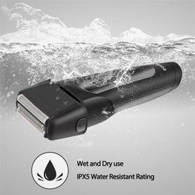 img 1 attached to Othos Men's Electric Razor - Cordless Foil Shaver with 3 Blades, Pop-up Trimmer, USB Charger, Lithium Battery, LED Display, Waterproof Design for Body Hair and Beard Styling