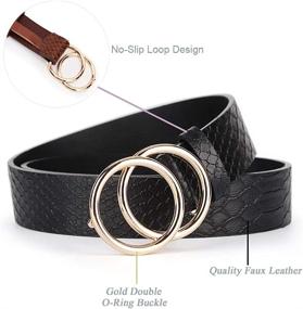 img 2 attached to Women Fashion Double Buckle Leather Women's Accessories in Belts