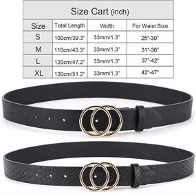 img 3 attached to Women Fashion Double Buckle Leather Women's Accessories in Belts