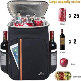 img 1 attached to 🎒 25 Can Cooler Backpack for Men and Women - Leakproof Soft Cooler Bag for Camping, Hiking, Picnic, Work Lunch, and Travel