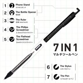 img 3 attached to ATECH Multifunction Pen 7-in-1 Tech Tool for Stocking Stuffers: Ruler, Stylus, Bottle Opener & More - Ideal Gift for Men, Survival & Everyday Use (Black)