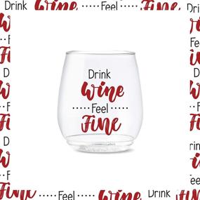 img 3 attached to TOSSWARE POP 14oz Vino All About Wine Series - SET OF 6 Premium Quality, Recyclable, Unbreakable & Crystal Clear Plastic Printed Glasses