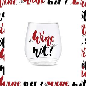 img 2 attached to TOSSWARE POP 14oz Vino All About Wine Series - SET OF 6 Premium Quality, Recyclable, Unbreakable & Crystal Clear Plastic Printed Glasses