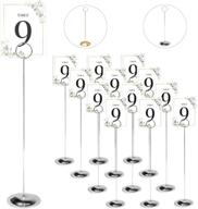 📋 hohiya 12-inch chrome plated table number holder stands - perfect for weddings, restaurants, and parties (pack of 12) logo