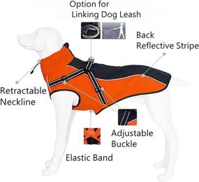 img 1 attached to 🐾 U Only U Dog Coats Technical Jacket - Sport Parka Outdoor Vest, Waterproof Fleece-Lined Dog Sport Apparel Outdoor Clothing with Reflective Stripes & Integrated Dog Harness Design