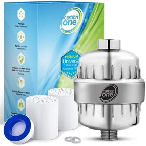 img 4 attached to 🚿 CarbonOne 15 Stage Universal Multi-Level Shower Filter for Hard Water - Eliminates Chlorine, Fluoride, Chemicals, and Heavy Metals - Nourishes Hair, Skin, and Nails - High Output and Replaceable Cartridge