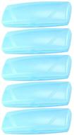 👓 protective hard case for eyeglasses - supvox 5pcs anti-pressure clear glasses case, portable & durable (light green) logo