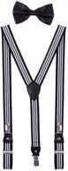 suspender adjustable black white stripe logo