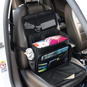 img 3 attached to Органайзер для переднего сиденья в автомобиле CURMIO с карманом для ноутбука, многофункциональная сумка для хранения 🚗 для сотрудников правоохранительных органов и патрульной полиции, легко трансформирующаяся в сумку через плечо. Патентный дизайн