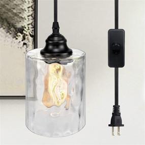 img 4 attached to 💡 Vintage Industrial Plug in Pendant Light: Elegant Black Farmhouse Hanging Lamp with Glass Shade - Perfect for Kitchen Island, Dining Table, Bedroom & Hallway!