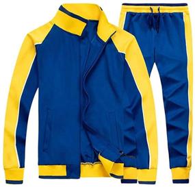 img 4 attached to 🏃 Tebreux Men's Tracksuits 2 Piece Outfit: Stylish Jogging Suits for Sporty Comfort