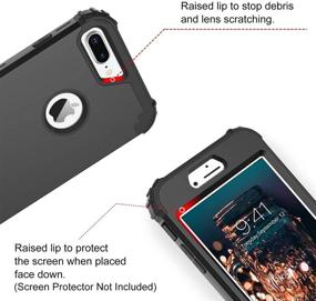 img 1 attached to 📱 BENTOBEN iPhone 8 Plus Case, iPhone 7 Plus Case - 3-in-1 Hybrid Hard Plastic Soft Rubber Shockproof Bumper - Full-Body Protective Phone Cover - Heavy-Duty Rugged Design - Black