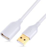🔌 besgoods удлинитель кабеля usb 2.0 10 футов - мужской в женский usb кабель с золотистыми разъемами, белый логотип