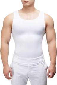 img 3 attached to 💪 Workout Undershirts for Men: Slimming Body Shaper with Chest Compression