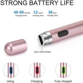 img 1 attached to 🖊️ Digital Stylus Pen for Touch Screens - Active Pencil Fine Point Compatible with iPhone, iPad, Tablets, and More (Rose Gold)