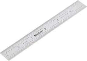 img 4 attached to 📏 Mitutoyo 182-105, Stainless Steel Rule, 6-inch/150mm, (1/32, 1/64-inch, 1mm, 1/2mm), 3/64-inch Thickness, 3/4-inch Width, Satin Chrome Finish, Tempered Steel